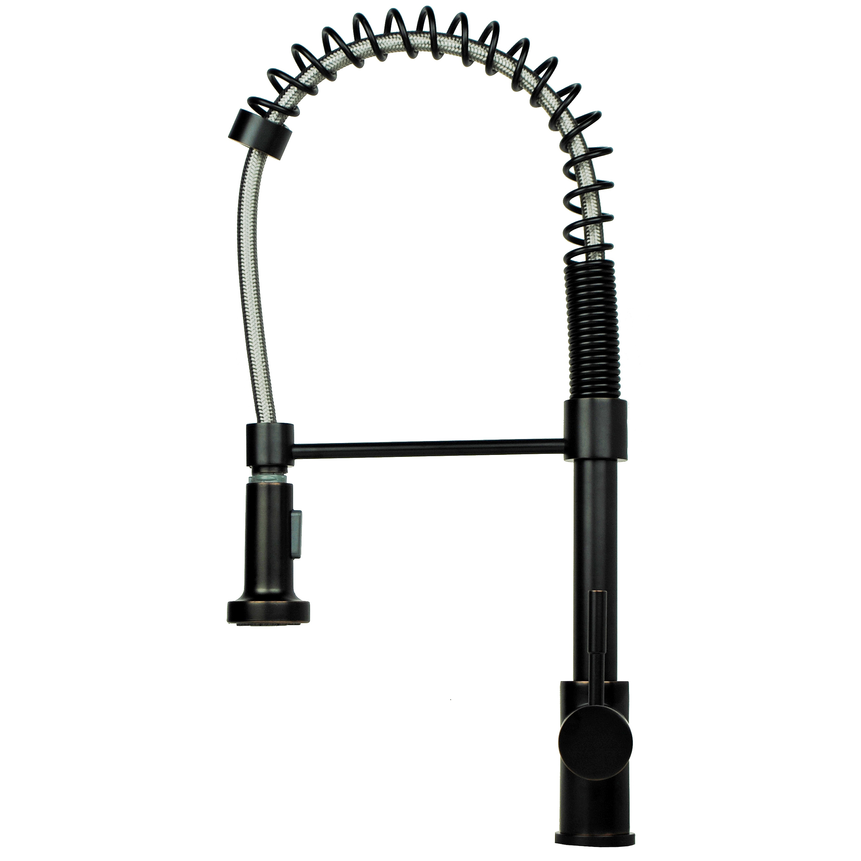 White kitchen faucet with pullout spray